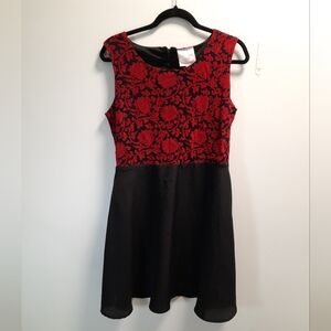 Roses and Black Mini Dress